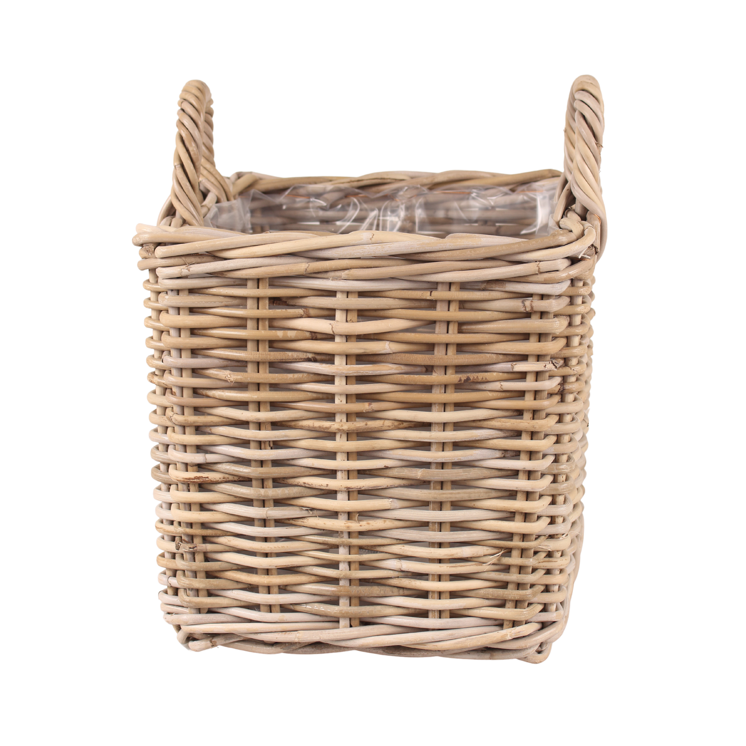 Osłonka doniczki rattan Cube 30 cm brązowa Cermax