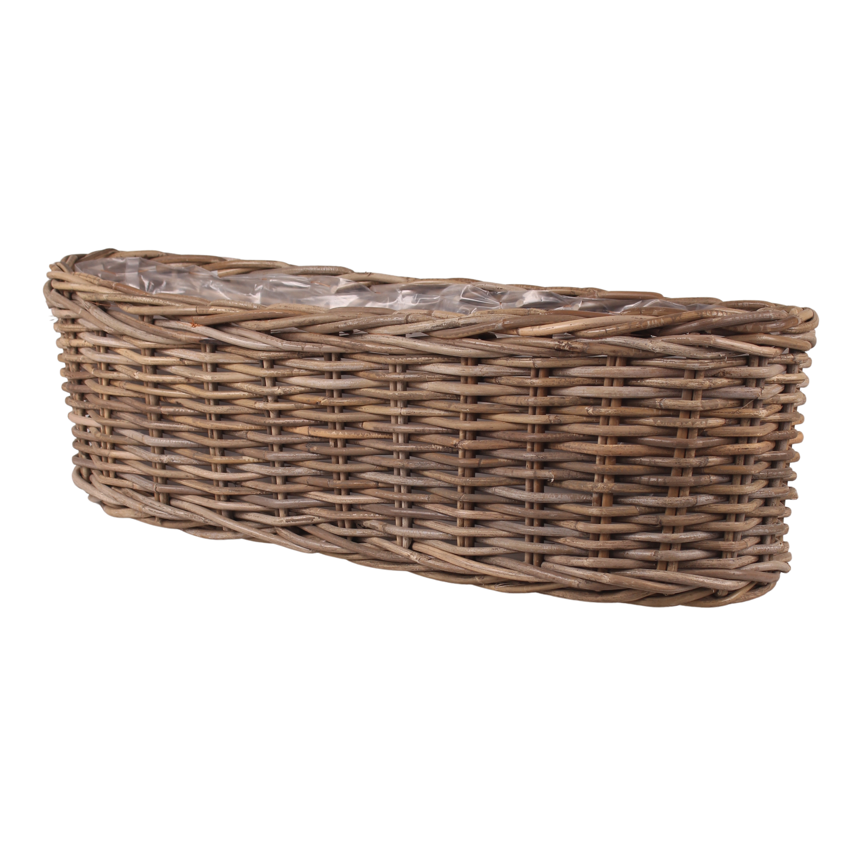 Osłonka doniczki rattan Boxy 80 cm ciemny brąz Cermax