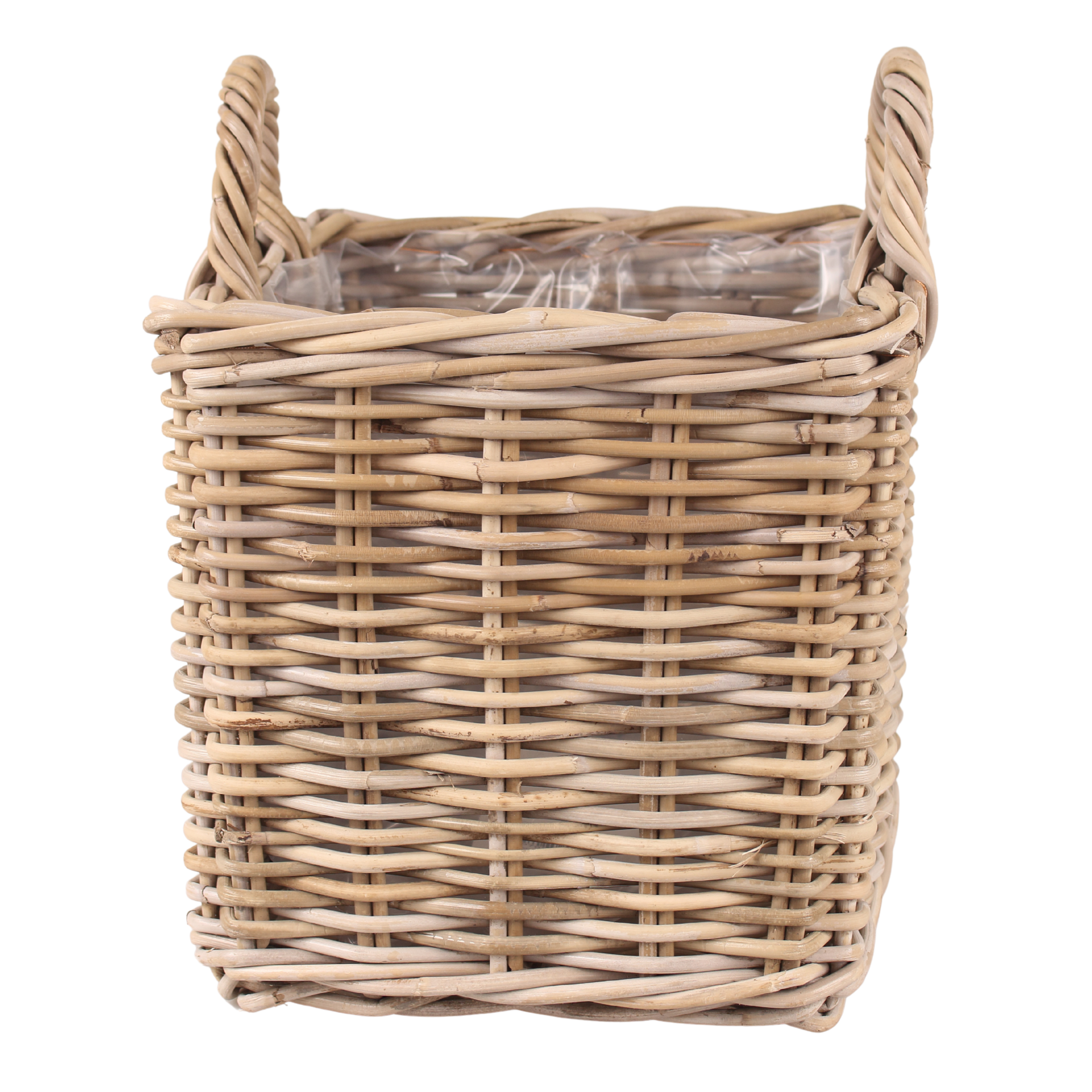 Osłonka doniczki rattan Cube 50 cm brązowa Cermax