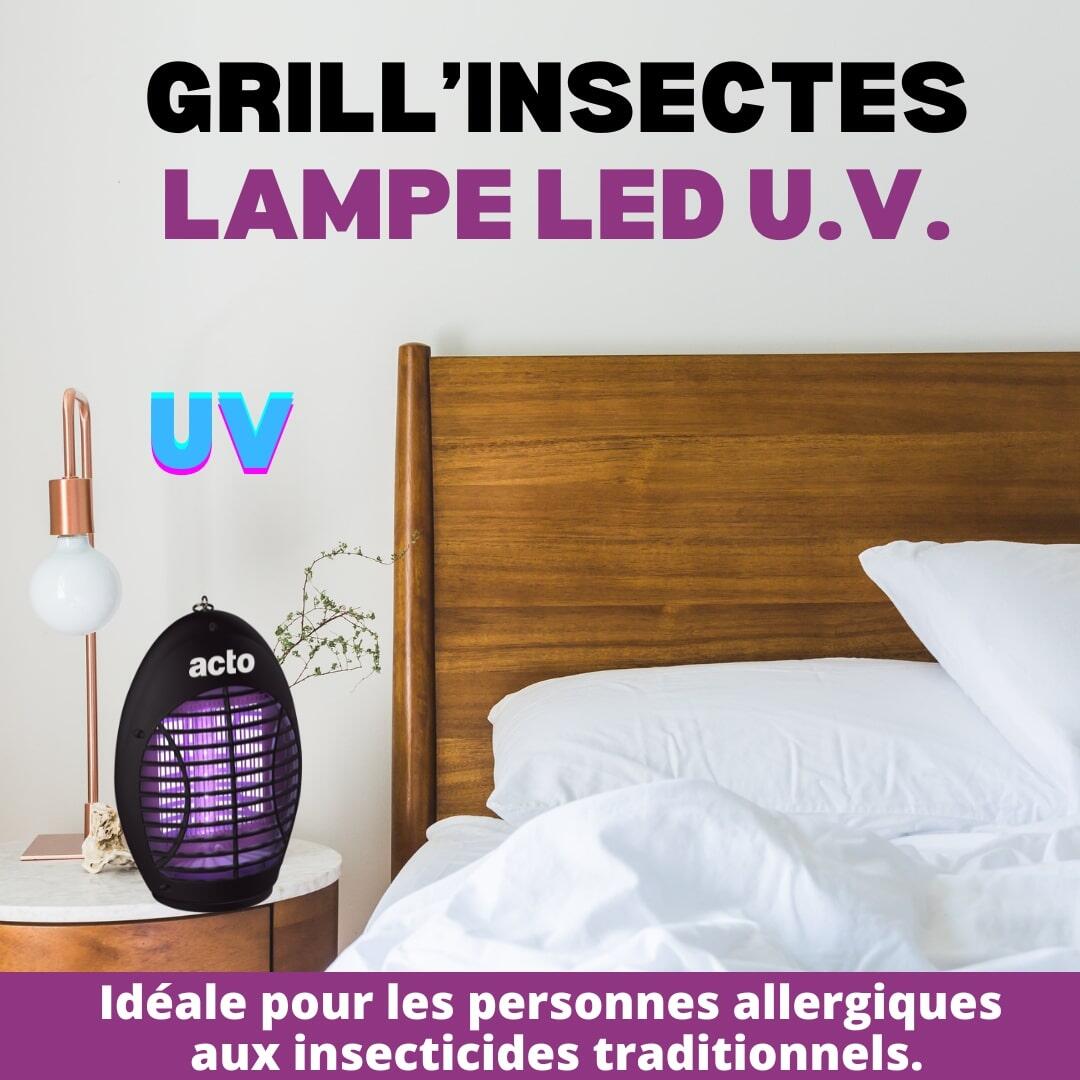 GRILL’INSECTES - Lampe LED UV  12 LED basse consommation protège 30m² - 5
