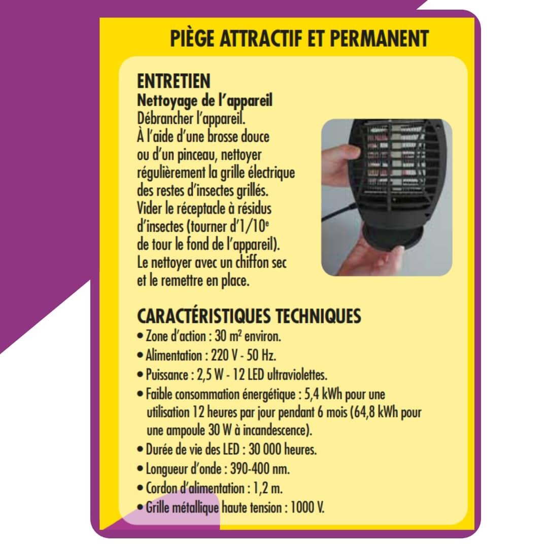 GRILL’INSECTES - Lampe LED UV  12 LED basse consommation protège 30m² - 3