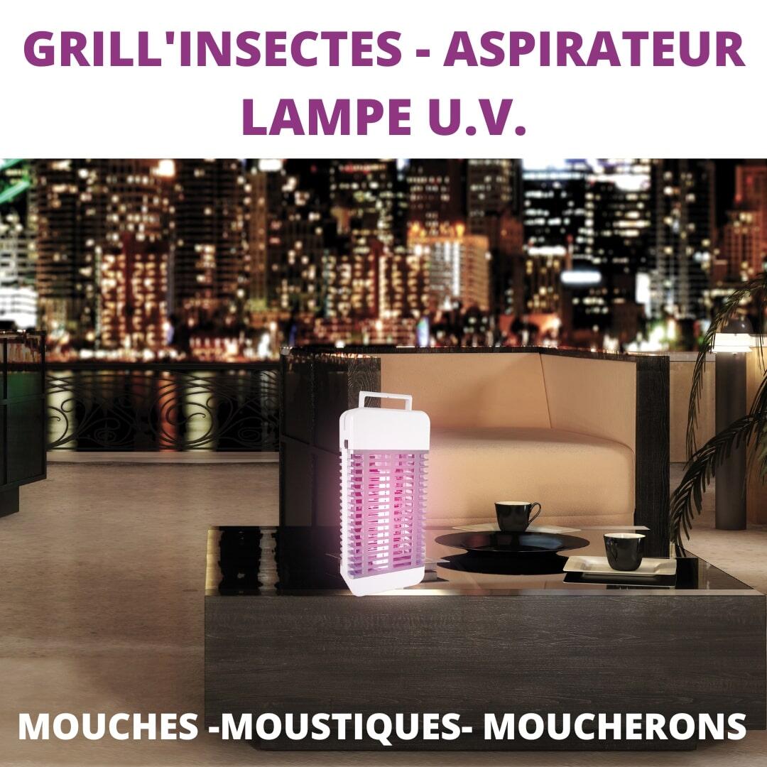 GRILL’INSECTES-ASPIRATEUR LAMPE UV - VERTICAL - PROTEGE 50m² - 3