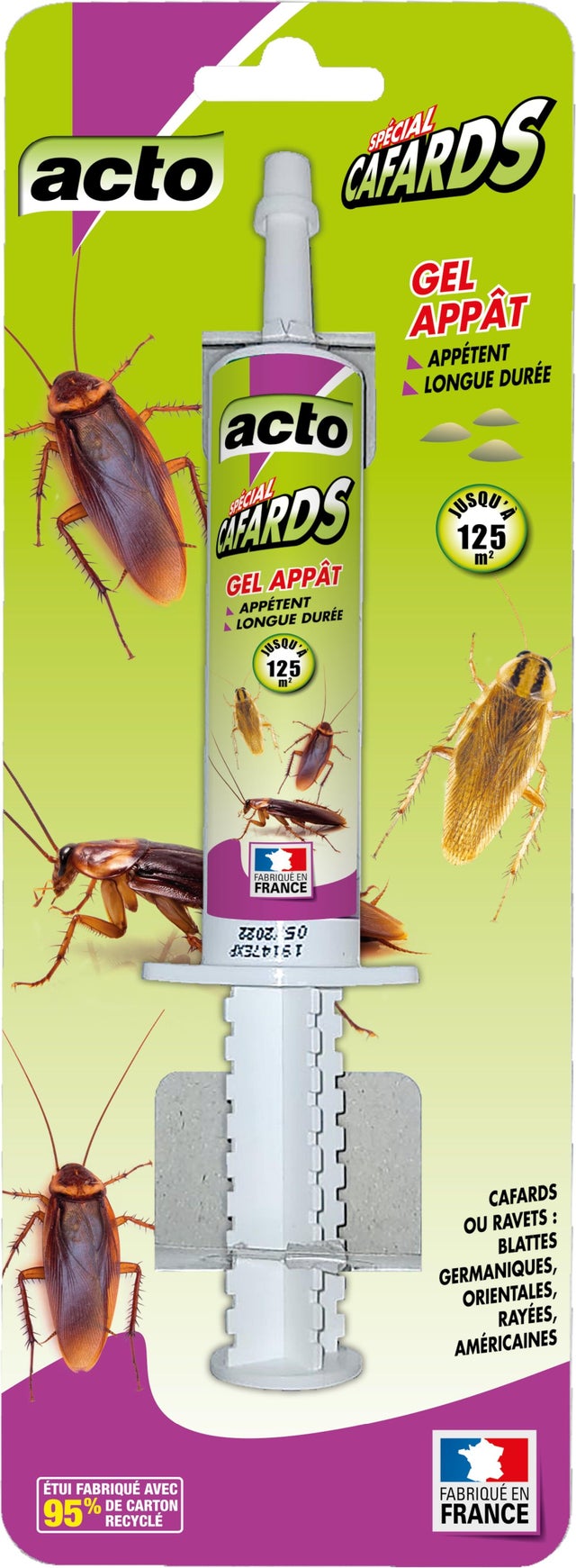 SERINGUE GEL-APPÂT CAFARDS - AGIT EN 24H PAR INGESTION - TRAITE 150m²