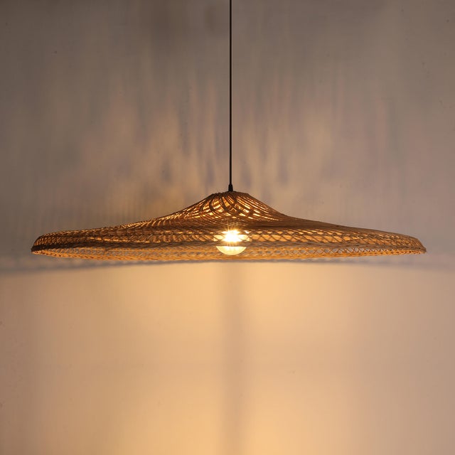 Suspension Santos rotin, blanc, Diam.98 cm, E27