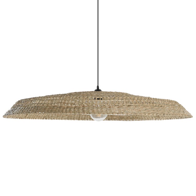 Suspension Cortes jonc de mer, beige, Diam.98 cm, E27