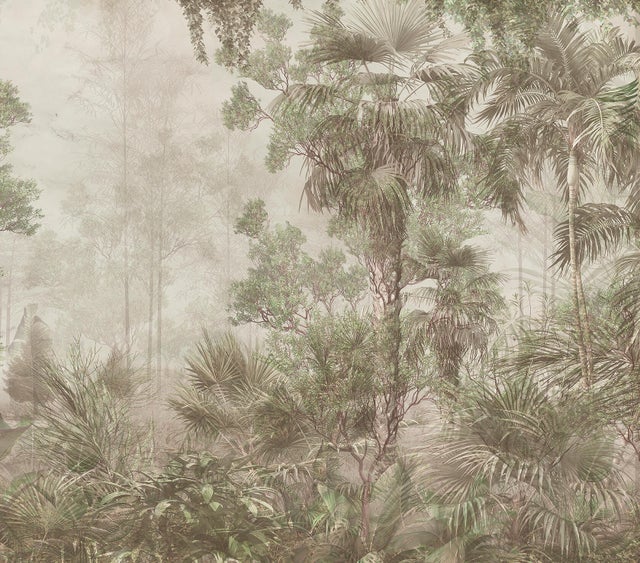 Papier peint panoramique intissé scenic walls rainfore gris 280x318cm