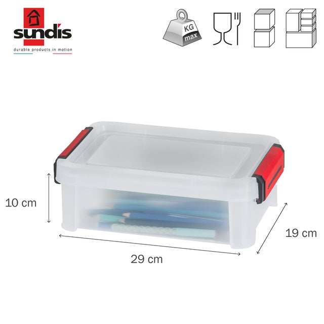 Boite à clip Clip'n Store SUNDIS 2,5L, l.29 x P.19 x H.10 cm