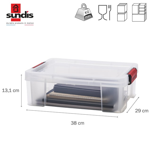 Boite à clip Clip'n Store SUNDIS 9L , L.38 x P.29 x H.13.1cm