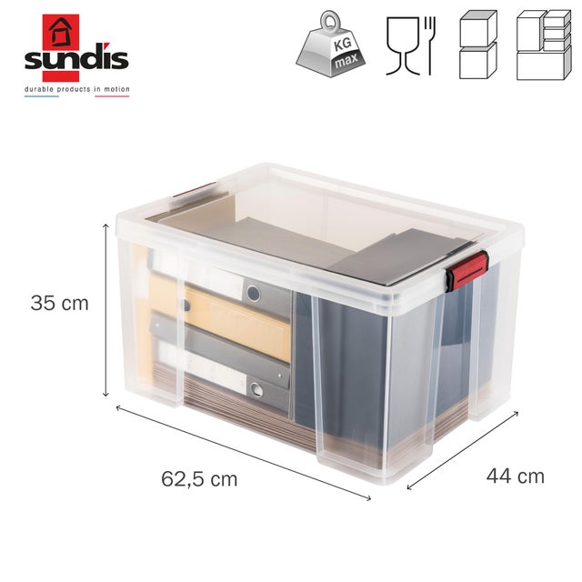 Boite à clip Clip'n Store SUNDIS 75L, l.62.5 x P.44 x H.35 cm