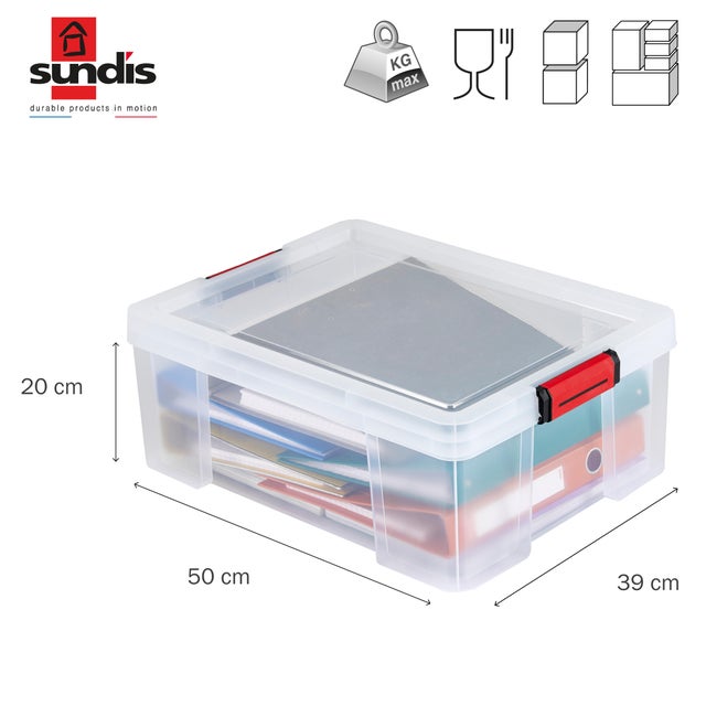 Boite à clip Clip'n Store SUNDIS 27L, l.39 x P.50 x H.20 cm