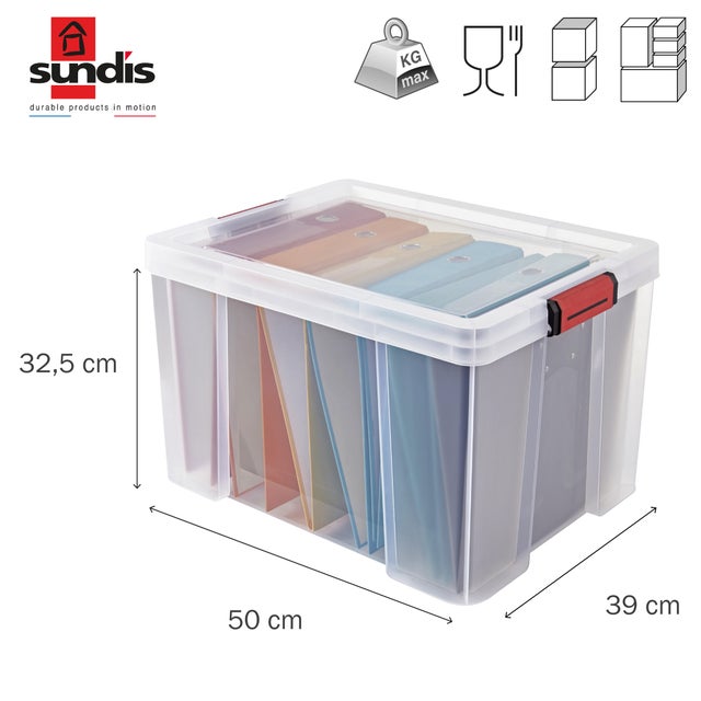 Boite à clip Clip'n Store SUNDIS 45L, l.39 x P.50 x H.32.5 cm