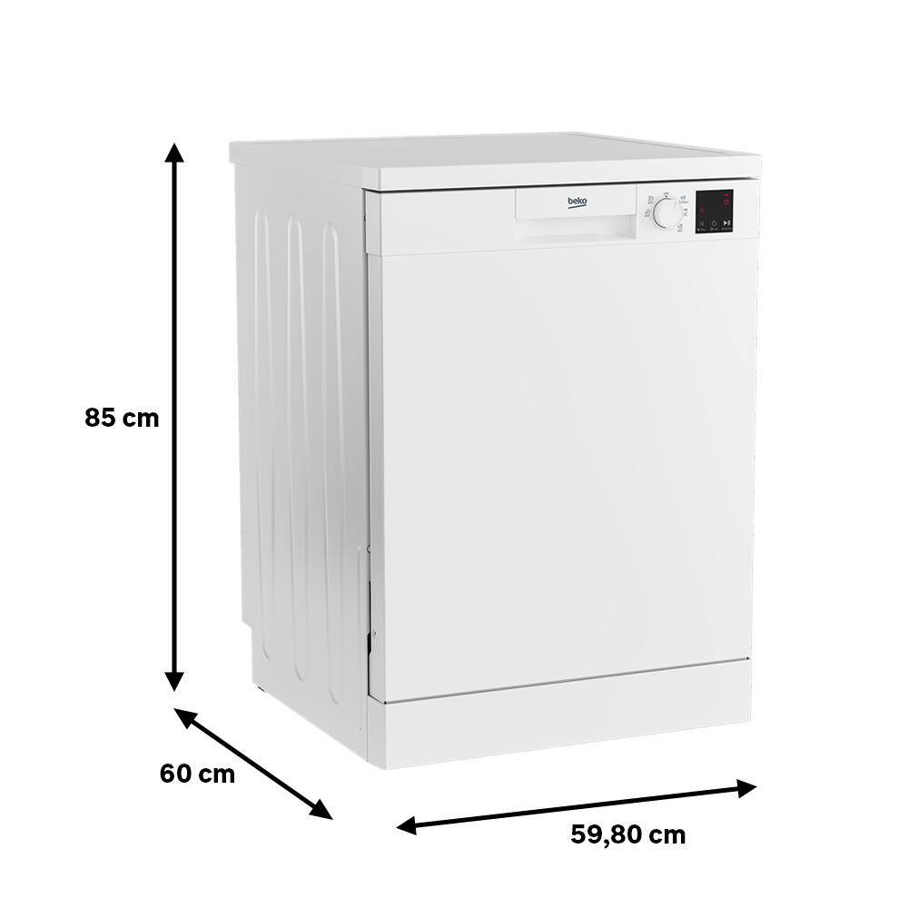 Lavavajillas BEKO DVN05320W 13 cubiertos 5 programas con inicio diferido blanco 60cm clase E - 2