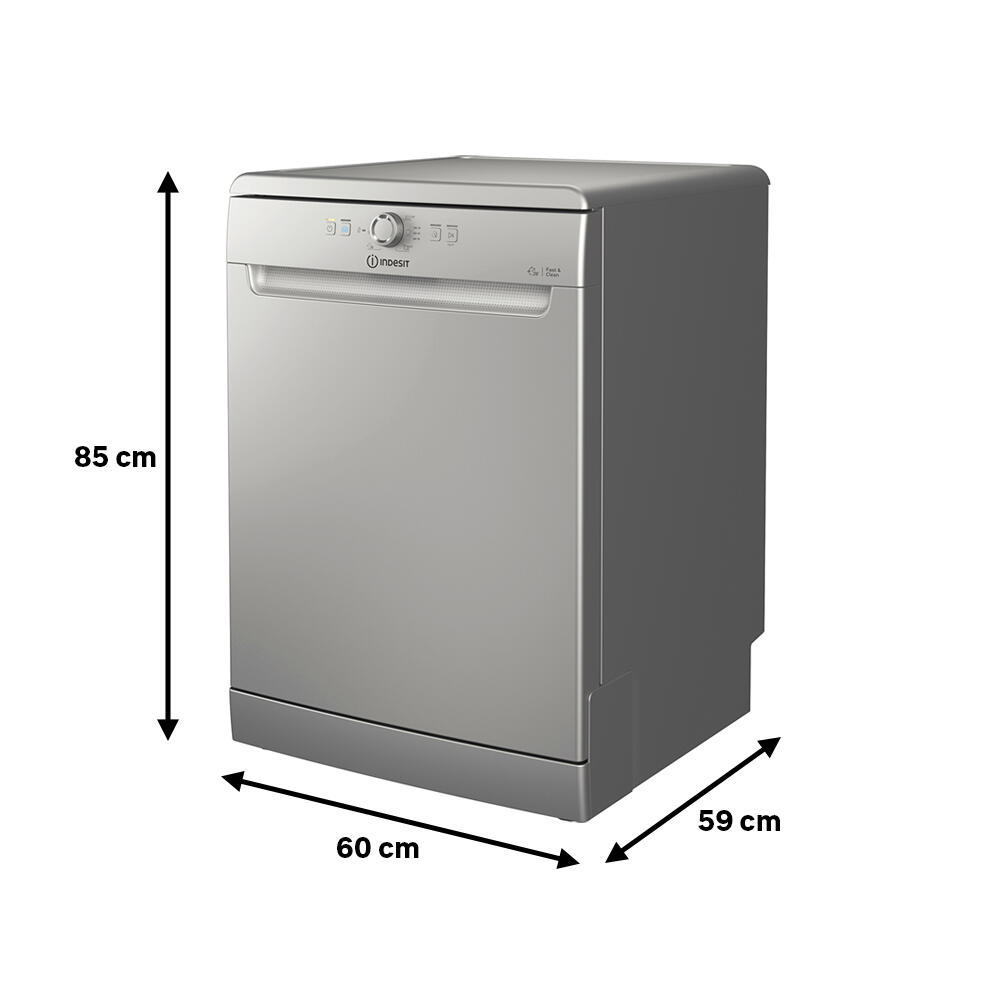 Lavavajillas INDESIT D2F HK26 S 14 cubiertos 6 programas con inicio diferido inox 60cm clase E - 2