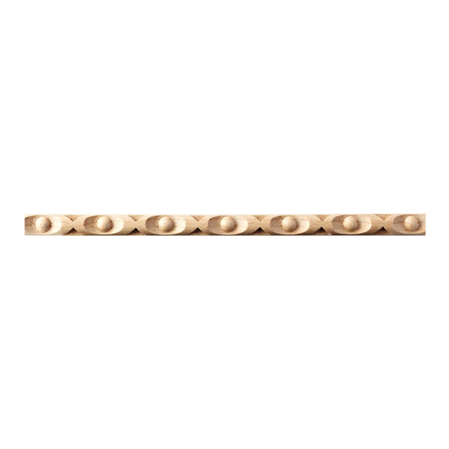 Asta rettangolare in pino scolpito decoro palline e dardi 1000 x 10 x 6 mm