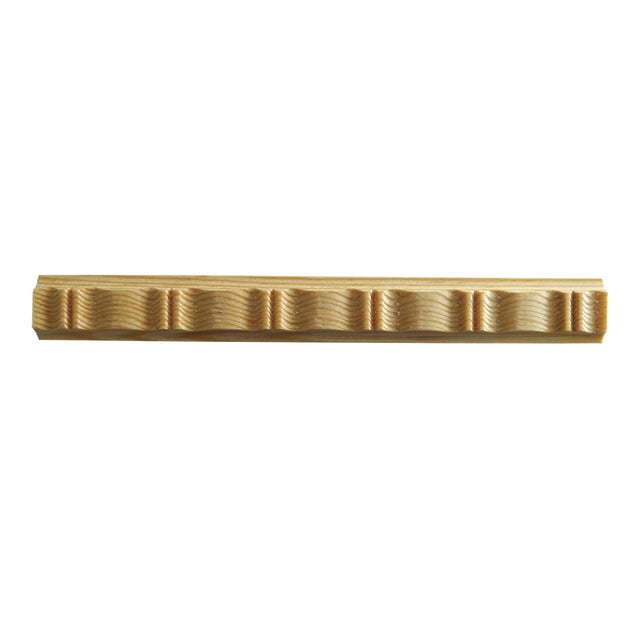 Asta rettangolare in pino scolpito decoro onde continue 1000 x 23 spessore 6 mm
