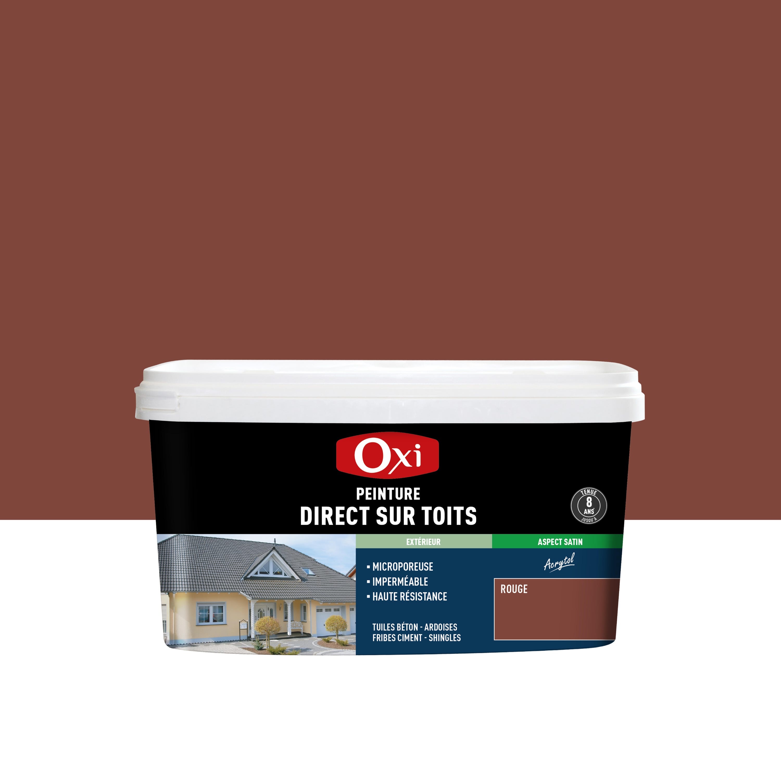 Peinture pour toitures - Rouge aspect satin - 10L OXI | Bricomarché Peinture pour toitures - Rouge aspect satin - 10L OXI | Bricomarché