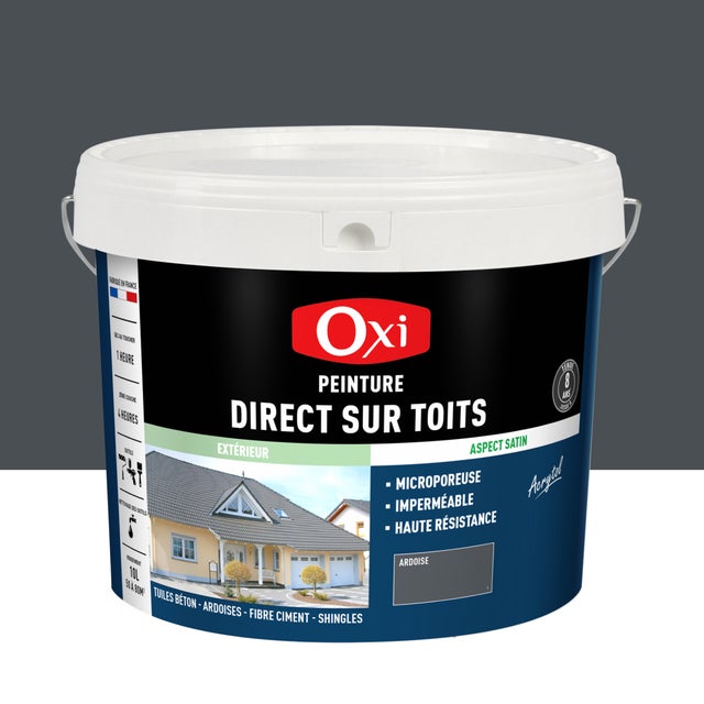 Peinture extérieure toiture Acrytol OXI ardoise satiné 10L