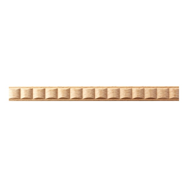 Asta rettangolare in faggio scolpito decoro onde continue 1000 x 10 x 5.5 mm