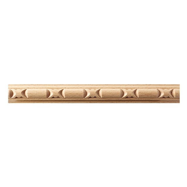 Asta rettangolare in faggio scolpito decoro intaglio ovoli e dardi classici 1000 x 21 x 9 mm