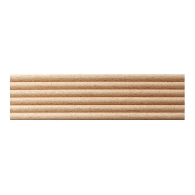 Asta rettangolare in faggio scolpito decoro canne orizzontali 1000 x 50 x 7 mm