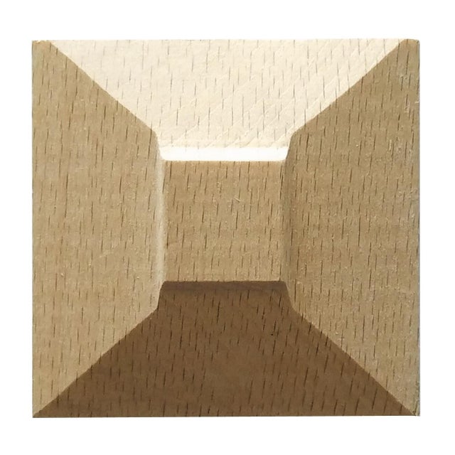 Fregio piramide in faggio grezzo decoro geometrico piramide 50 x 50 x 10 mm