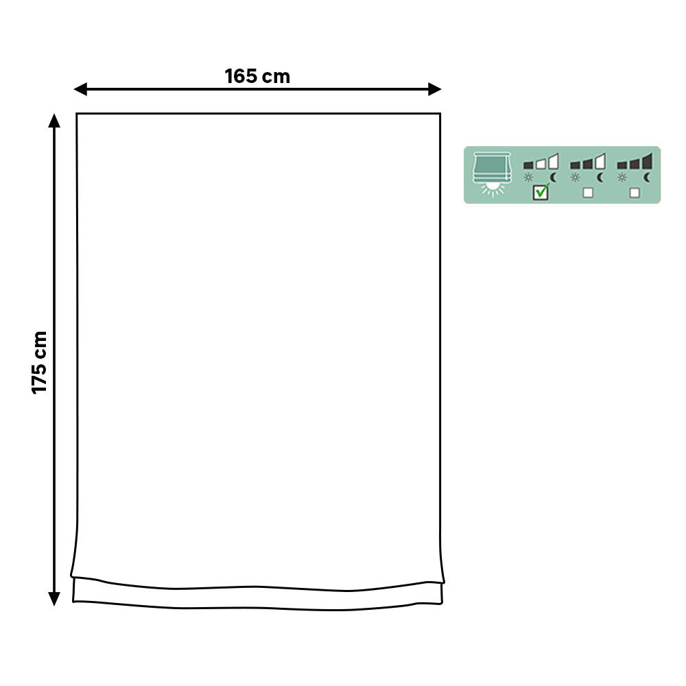 Estor plegable paquetto semi-transparente Mongomeri 165x175 cm poliéster rayas gris con cadena - 2