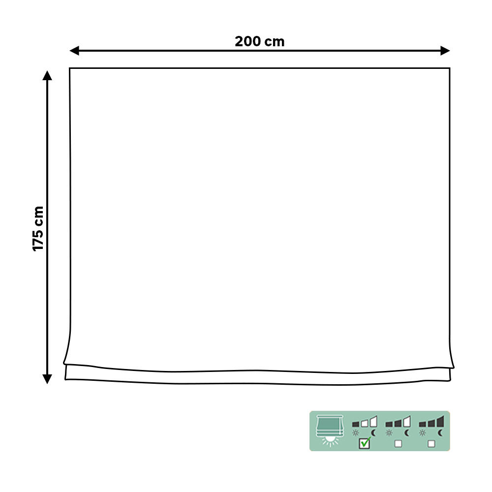 Estor plegable paquetto semi-transparente Fórum 200x175 cm poliéster liso blanco con cadena - 2