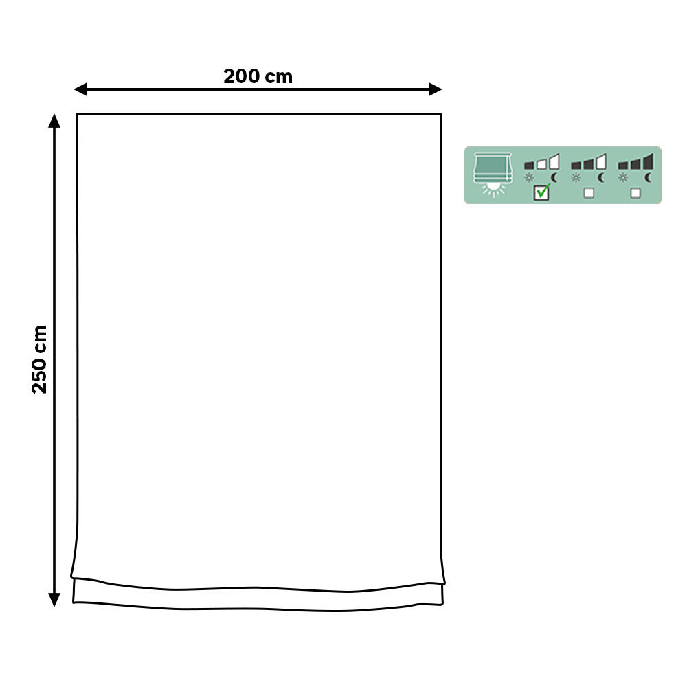 Estor plegable paquetto semi-transparente Forum 200x250 cm poliéster liso blanco con cadena - 2