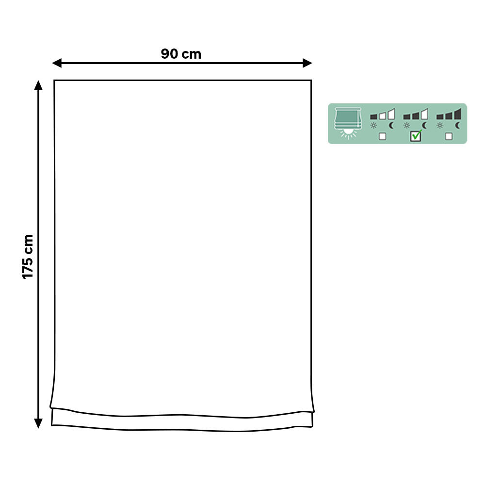 Estor plegable paqueto opaco con cadena Toscana poliéster liso beige de 90x175 cm - 2