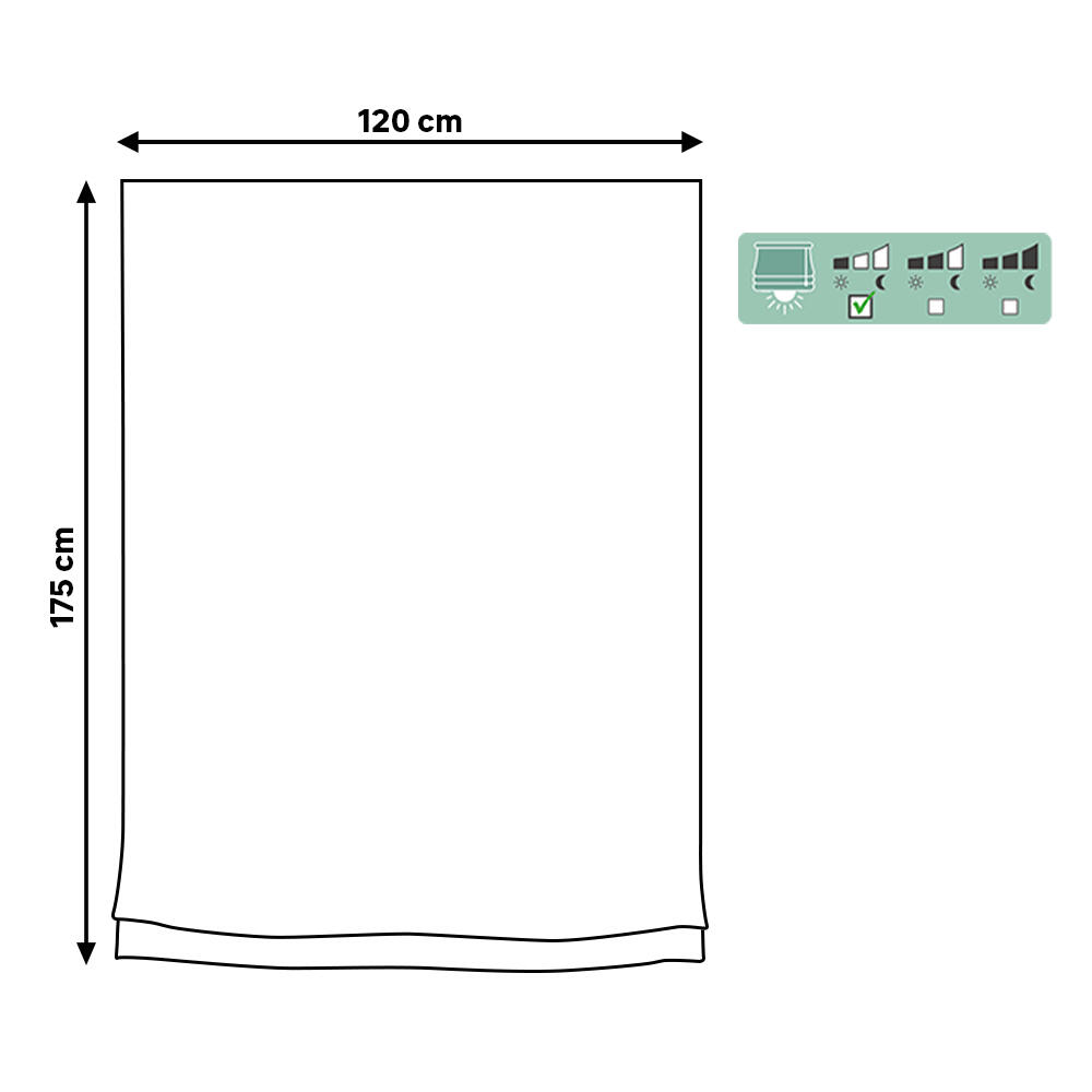 Estor plegable paquetto semi-transparente Vinci Lino 120x175 cm lino liso beige con cadena - 2