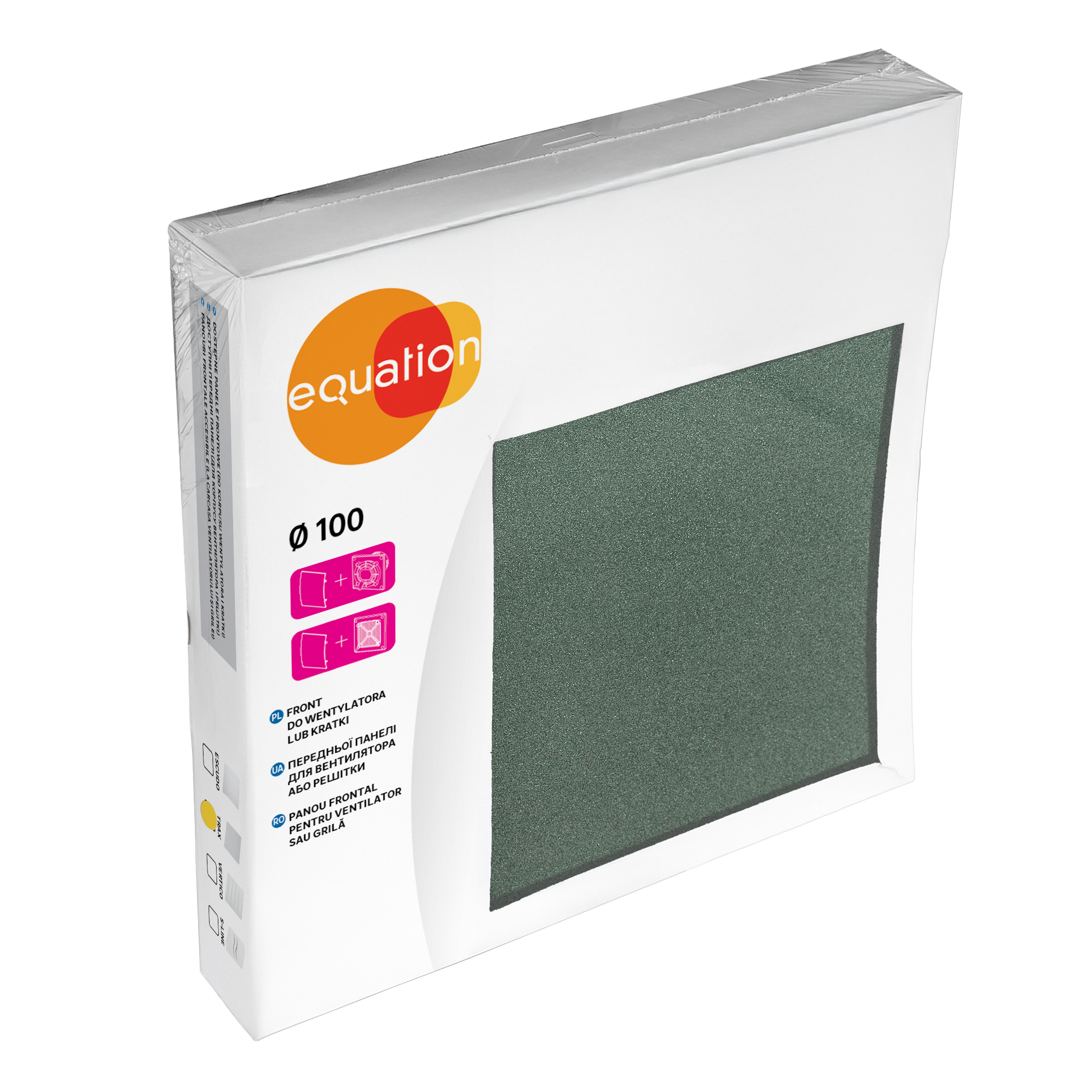 Front do kratki wentylacyjnej TRAX 100 mm zielony szkło EQUATION - 5