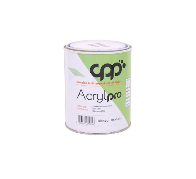 Esmalte de interior acrilico OK PRO color blanco satinado 750ml para muebles
