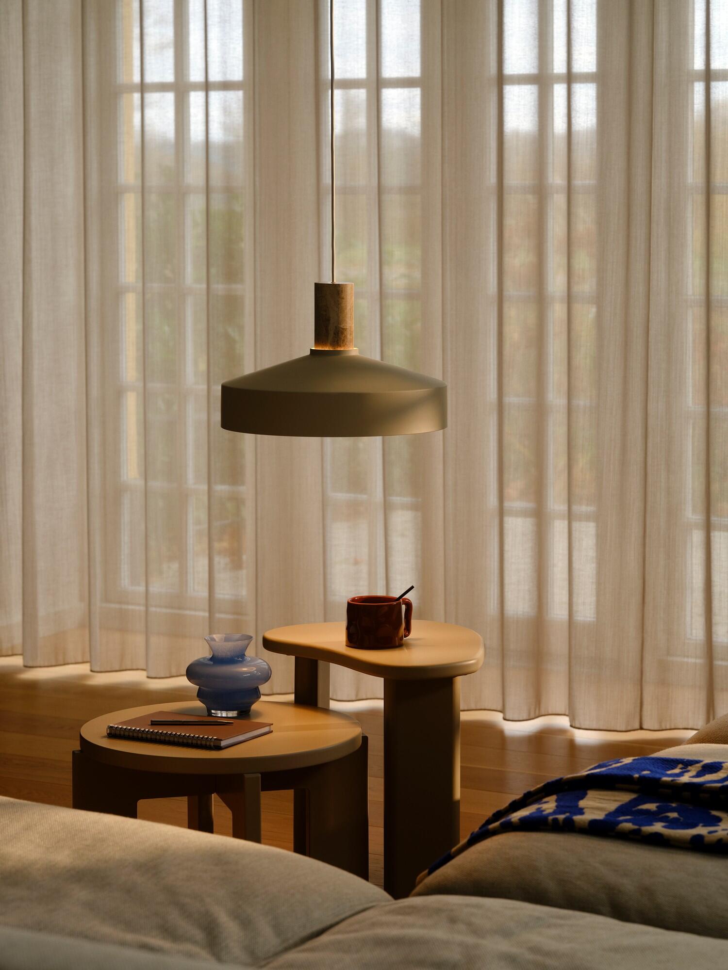 Suspension Elvas fer, beige, Diam.37.5 cm, E27 - 2
