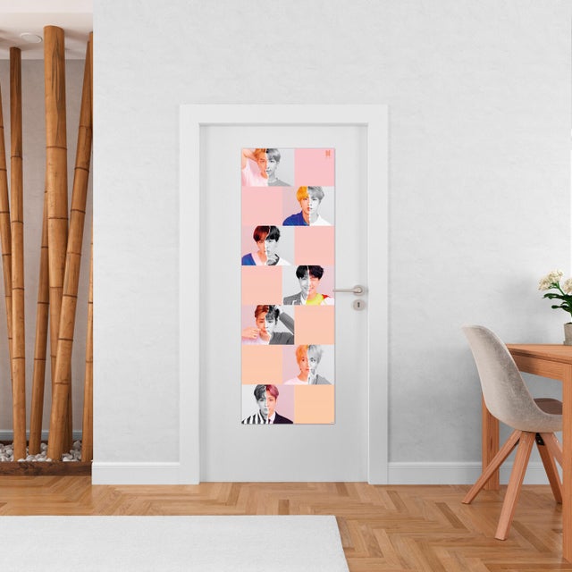 Póster Cine rectangular de 53 x 158 cm. Papel Bts Selfie multicolor