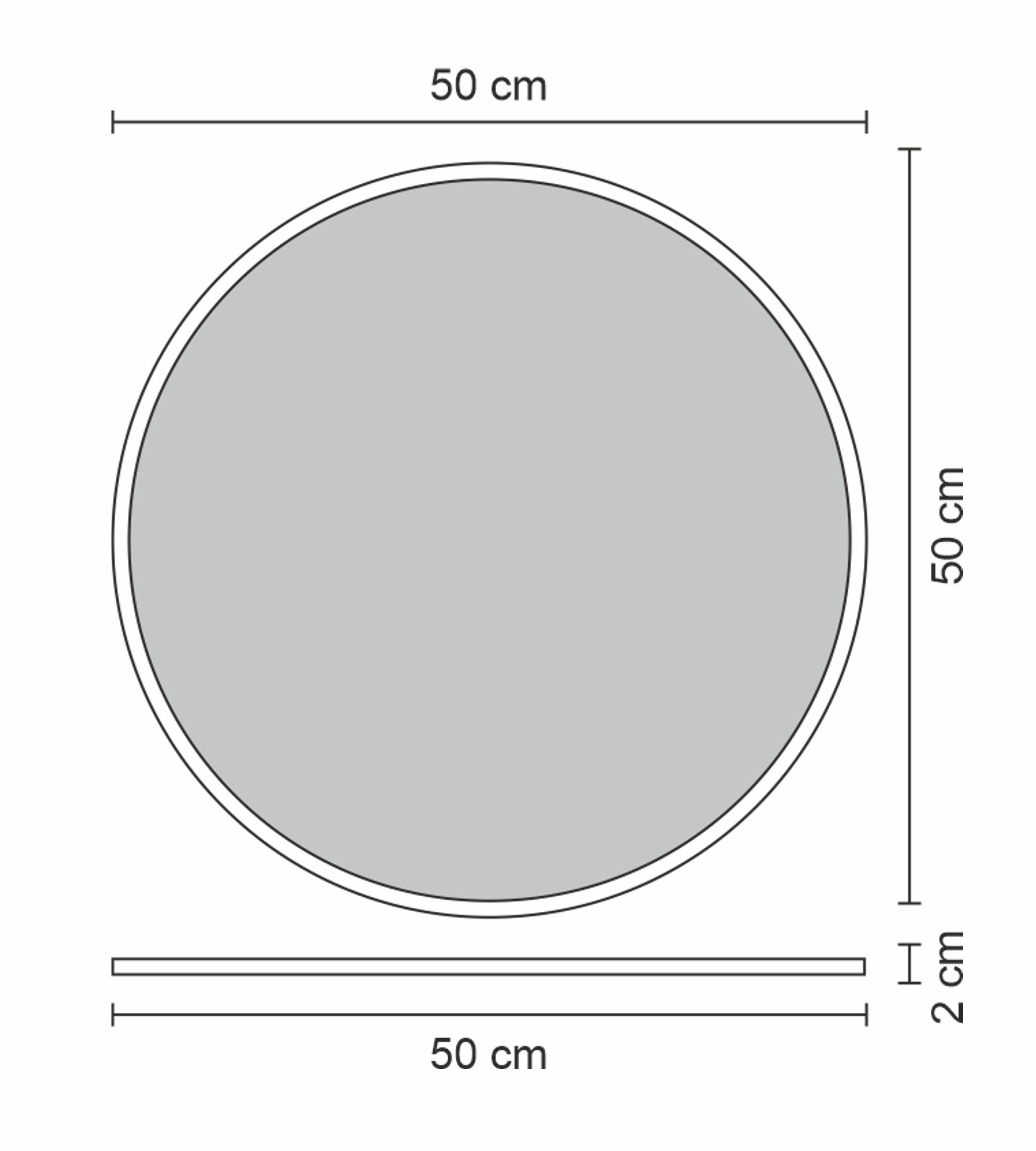 Espejo enmarcado para pared redondo Circle metal negro mate  de 50 cm de diámetro. Apto para baños. - 3
