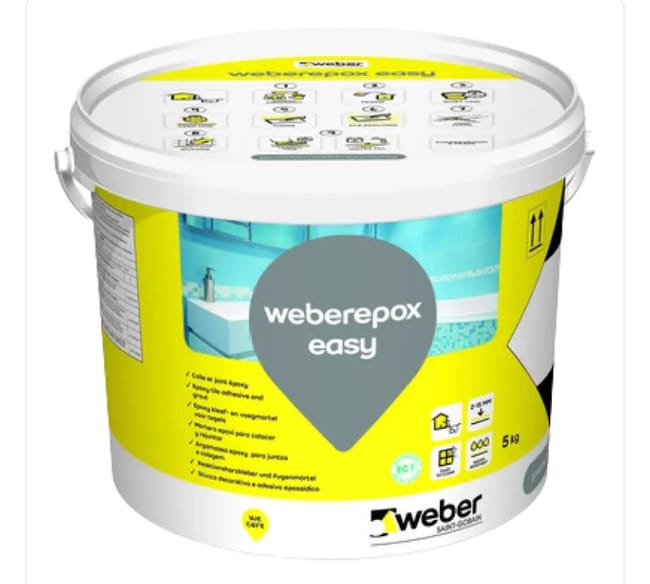 CEMENTO JUNTA EPOXY EASY WEBER 5KG GRIS ACERO - 1