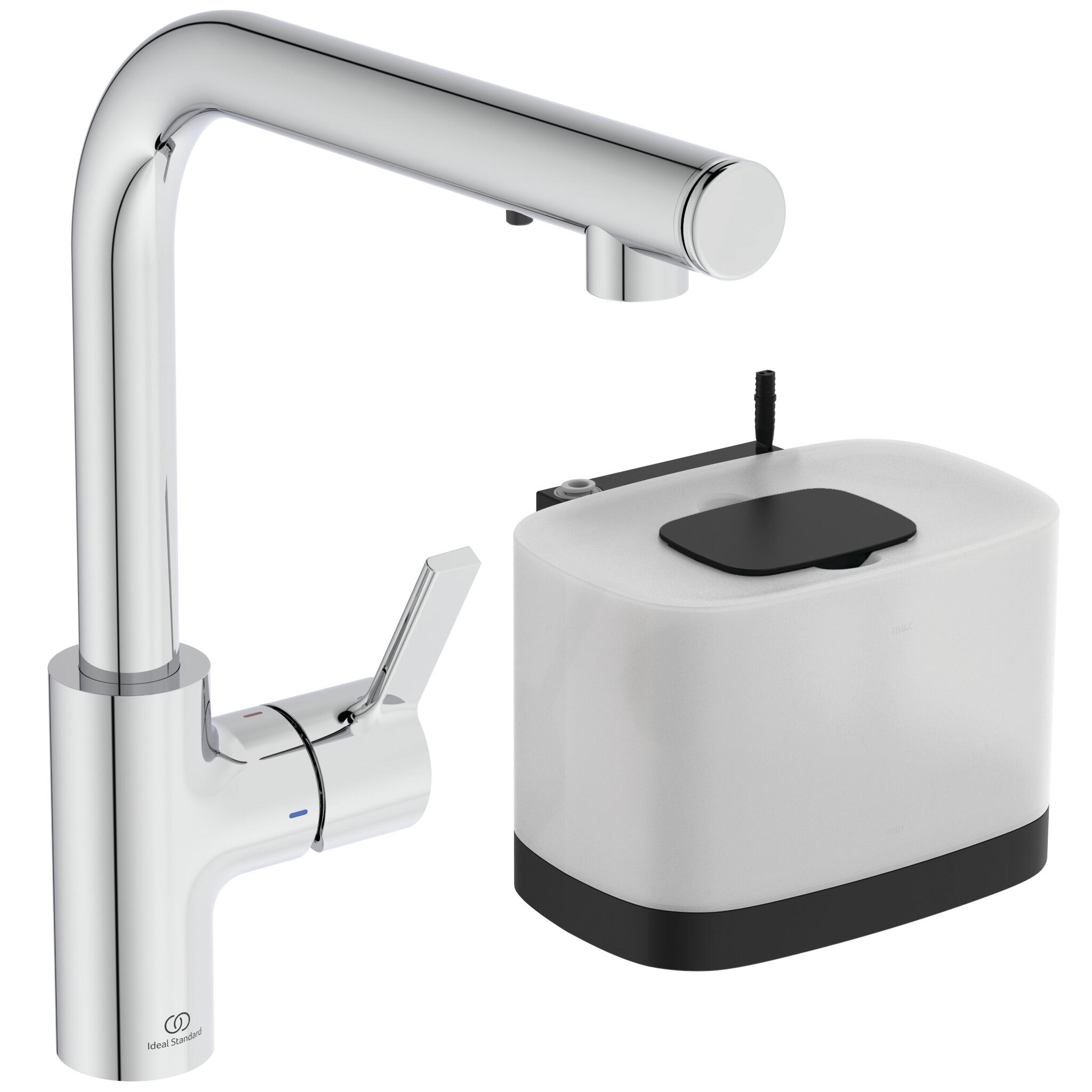 Grifo de cocina monomando caño alto gusto gusto imx con dispensador electrónico de jabón cromo