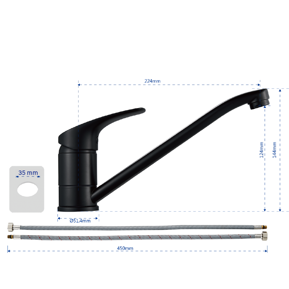 Robinet de cuisine noir, Essential, DELINIA - 5