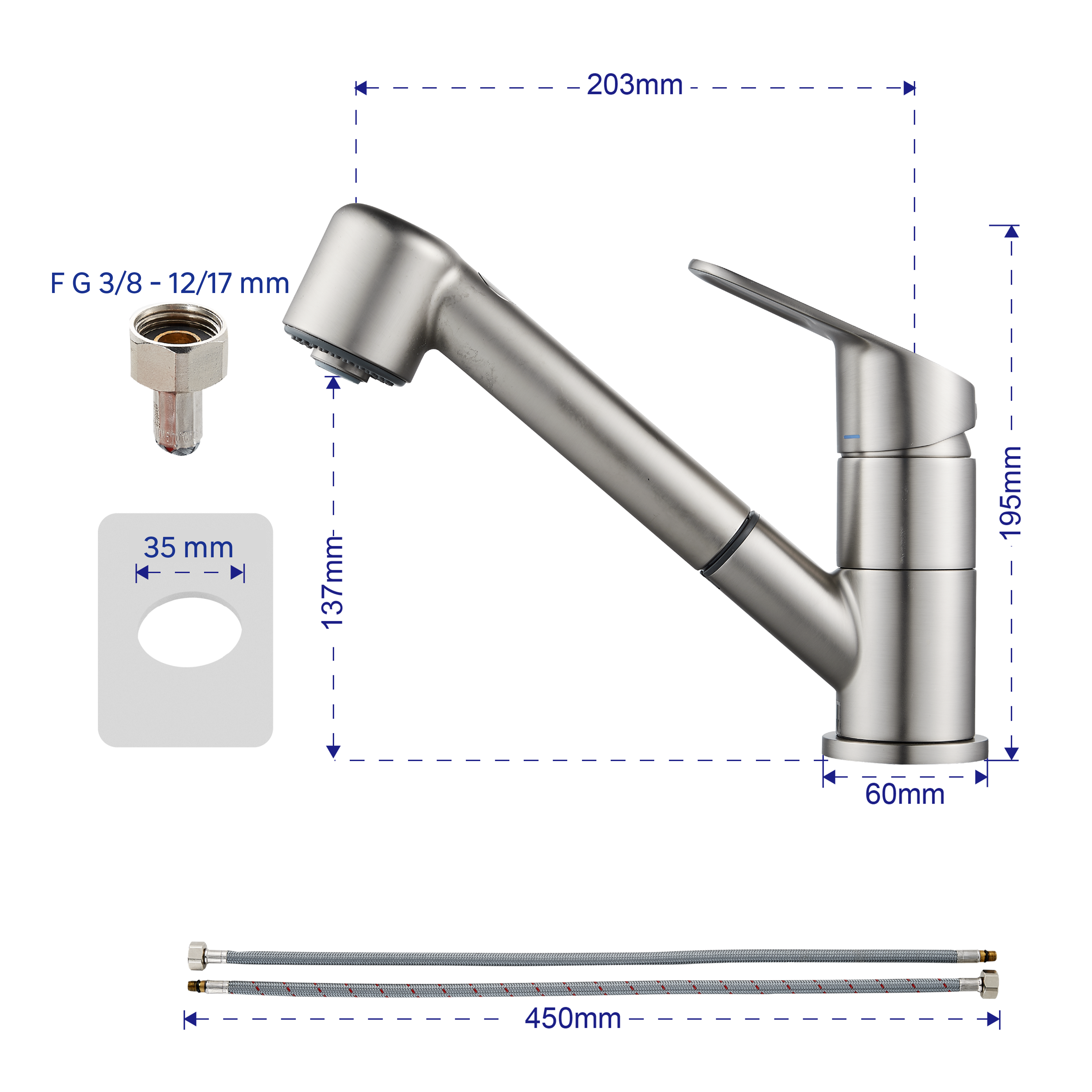 Mitigeur de cuisine façon inox, Kemi, DELINIA - 6