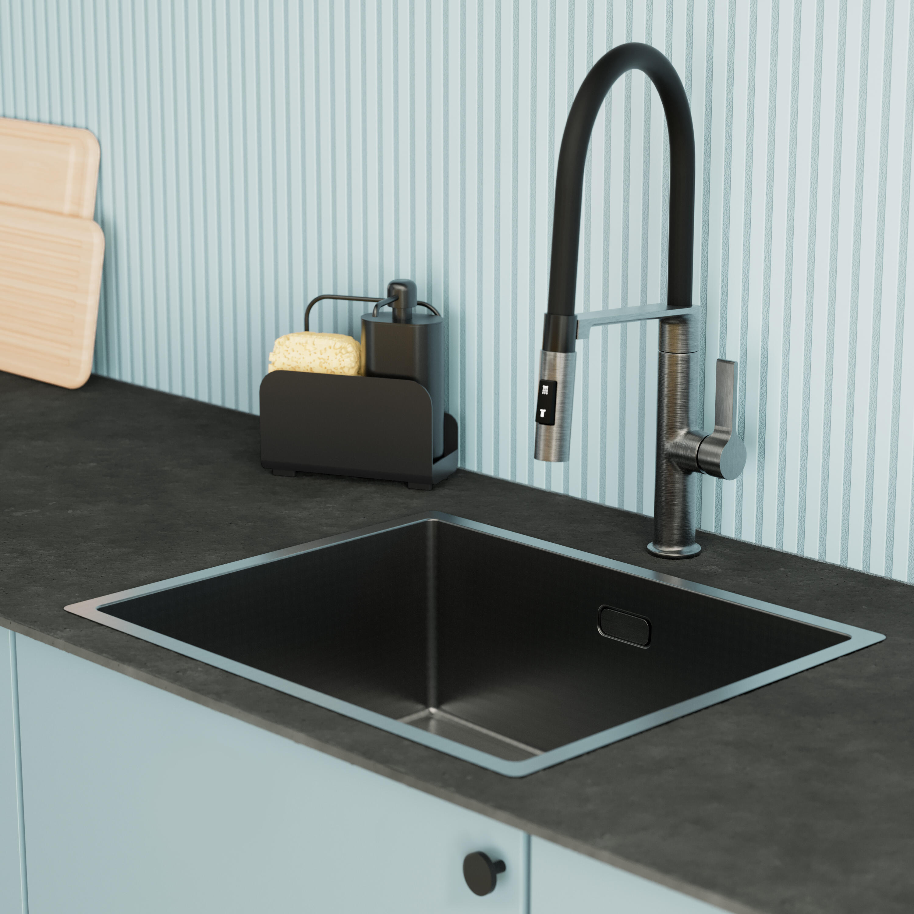 Conjunto fregadero Michigan Casual 54 y grifo de cocina DELINIA