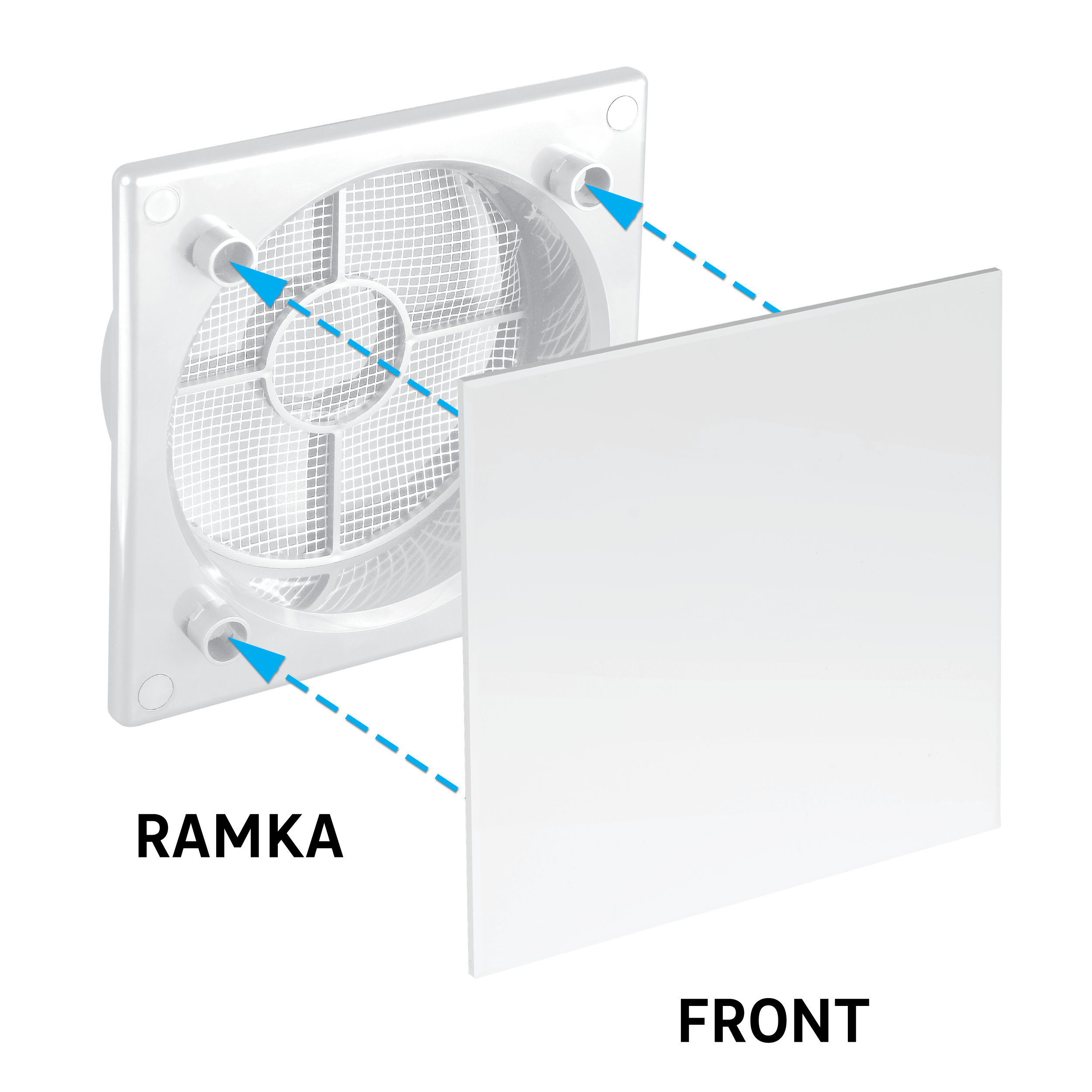 Front do kratki wentylacyjnej TRAX 100 mm biały EQUATION - 2