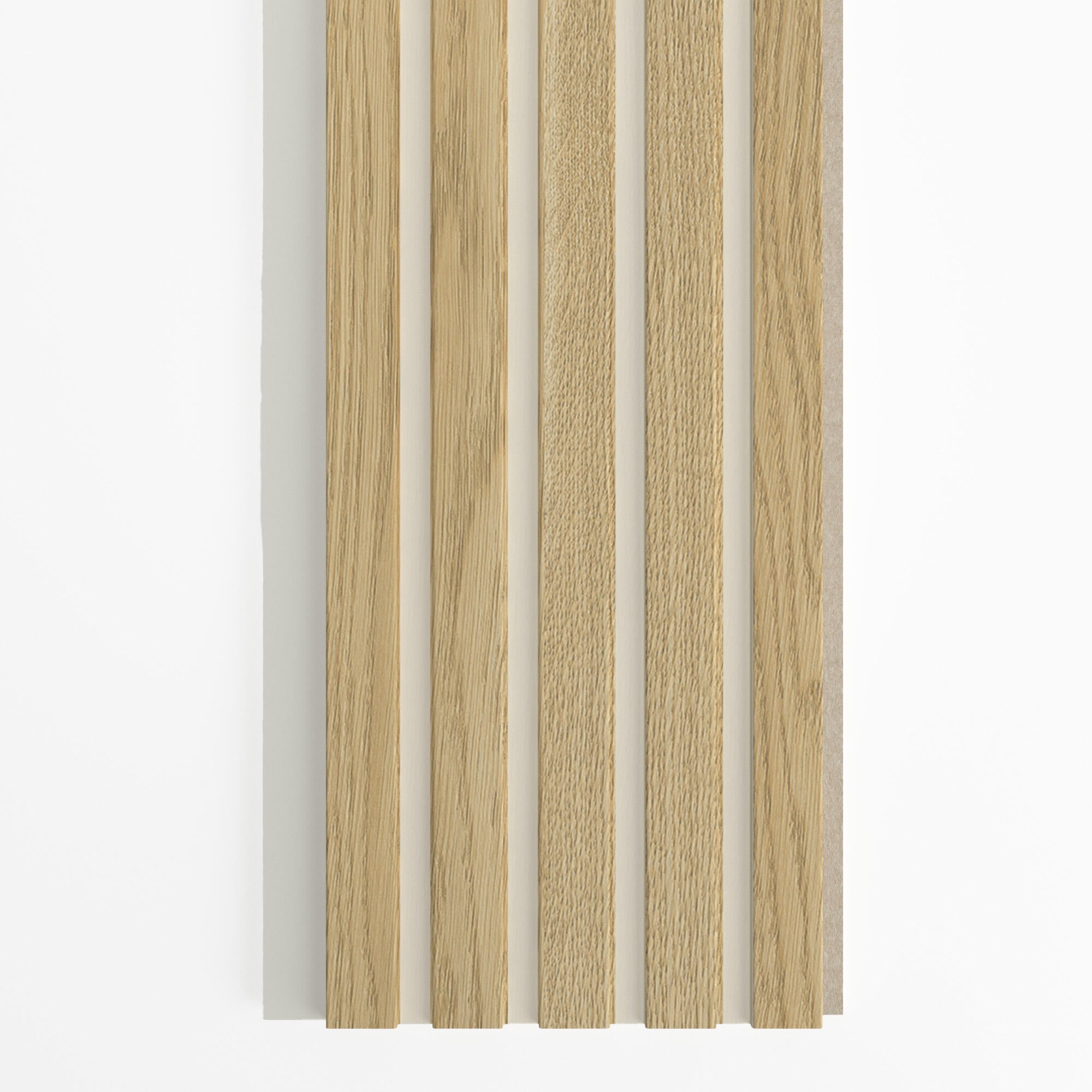 Revestimiento de pared palillería efecto 3D MDF de color roble y blanco de 260x16,7cm - 2