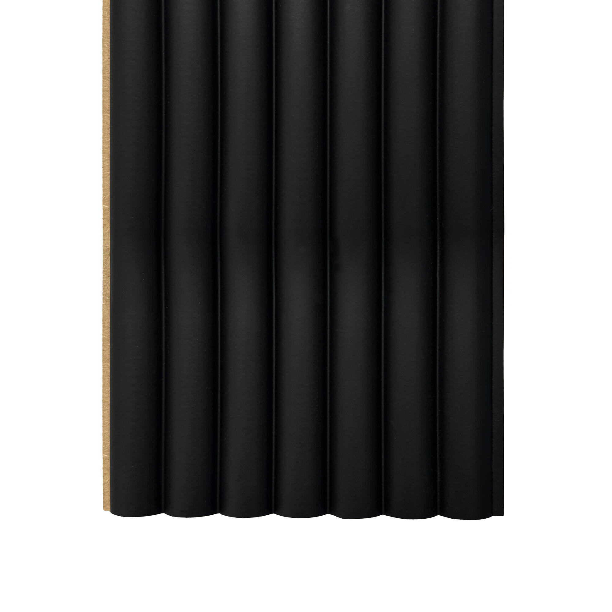 Revestimiento de pared palillería curvada efecto 3D MDF color negro de 260X16,7cm
 - 2