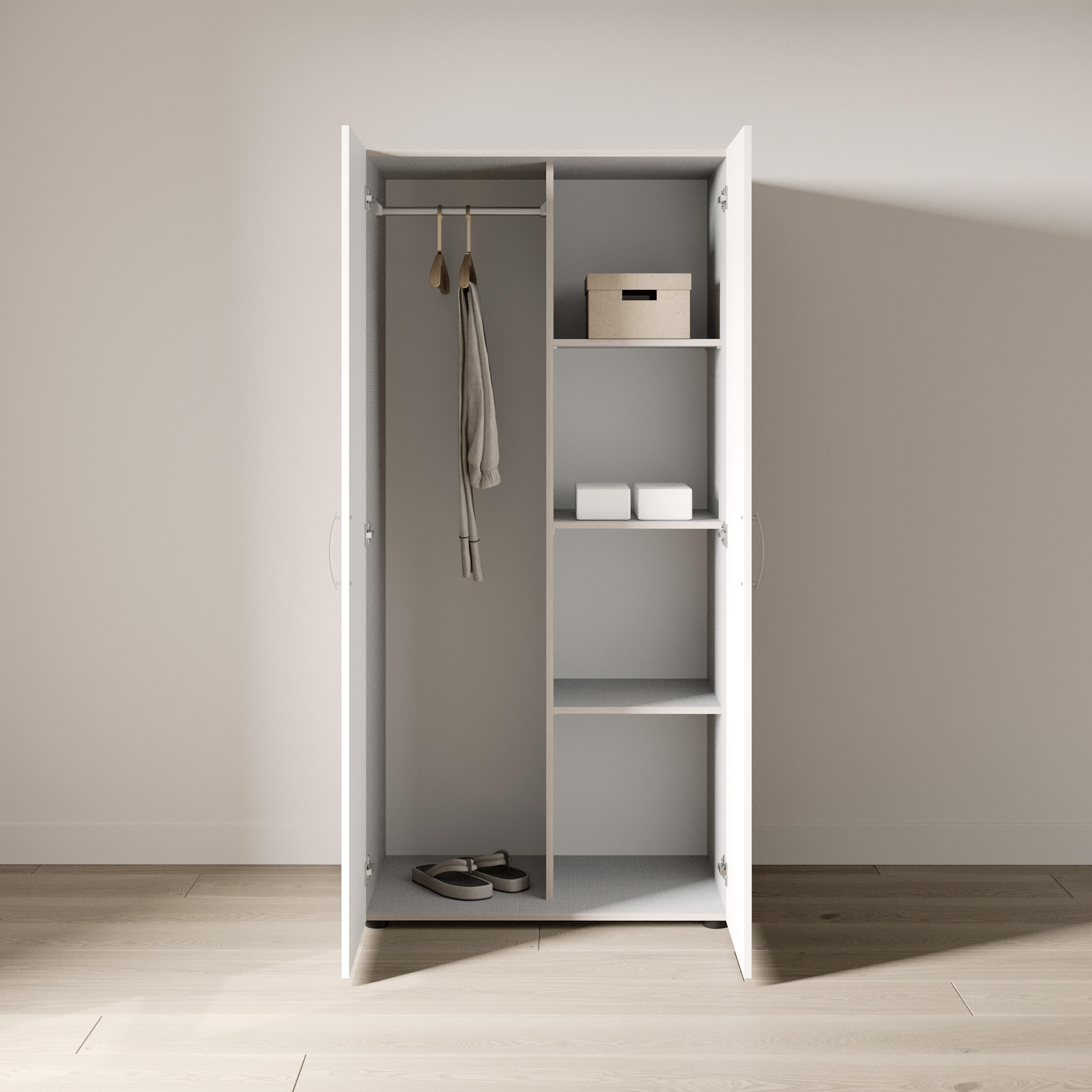 Armario puerta abatible Nano 79.4x165.5x51.6cm con 2 puertas color blanco - 4