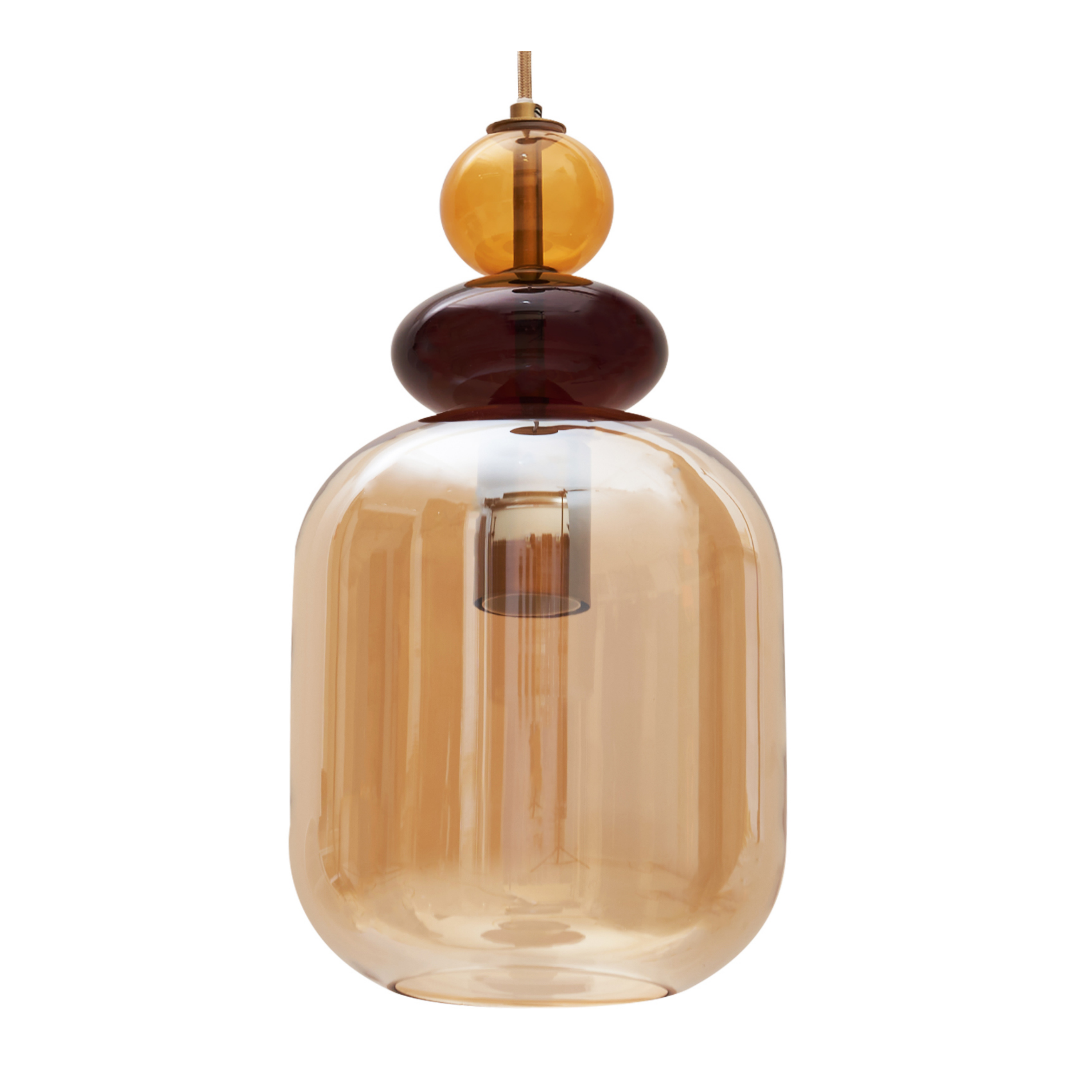 Suspension Clarissa verre, ambre, Diam.19 cm INSPIRE, E27 - 6