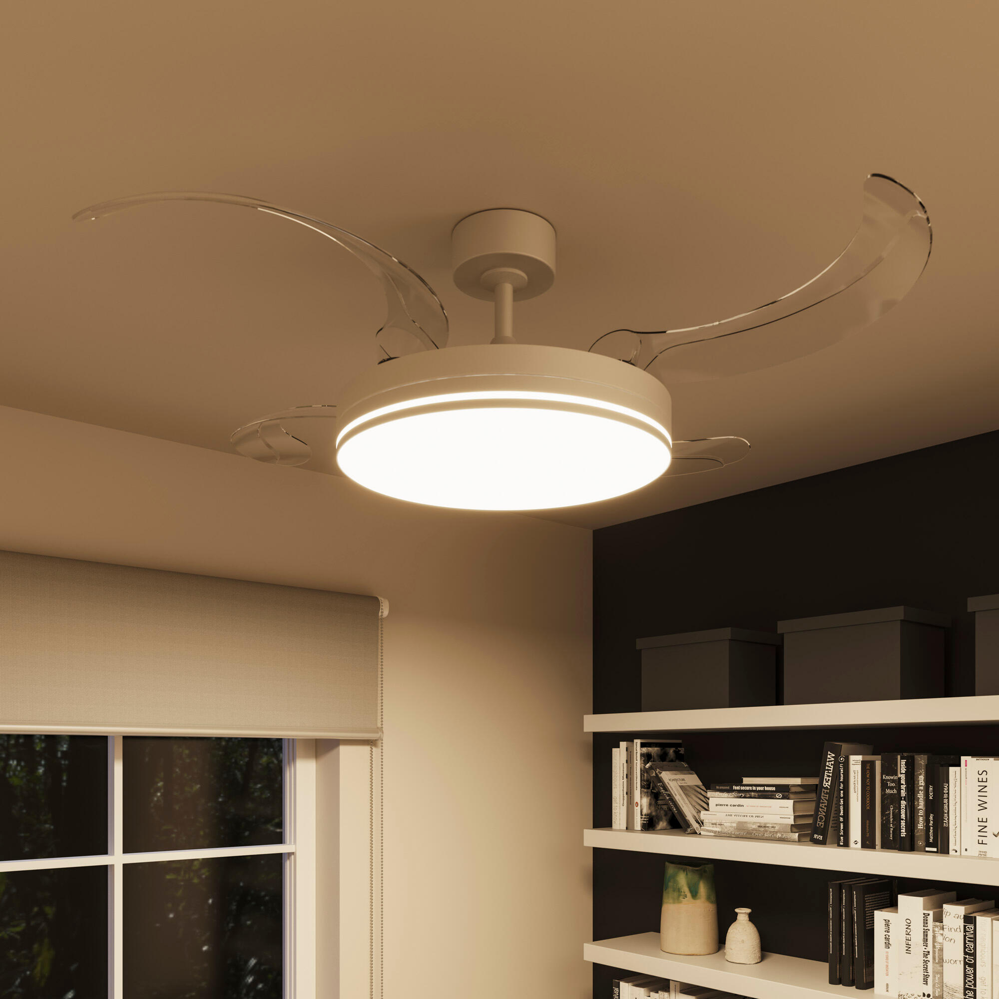 Ventilador de techo con luz silencioso DC 30W con mando ø122 cm Mifa ARTE CONFORT blanco luz CCT 4 aspas retráctiles tipo lámpara| 6 velocidades| modo verano/invierno| brisa| temporizador| recomendado de 13 a 20m² - 4