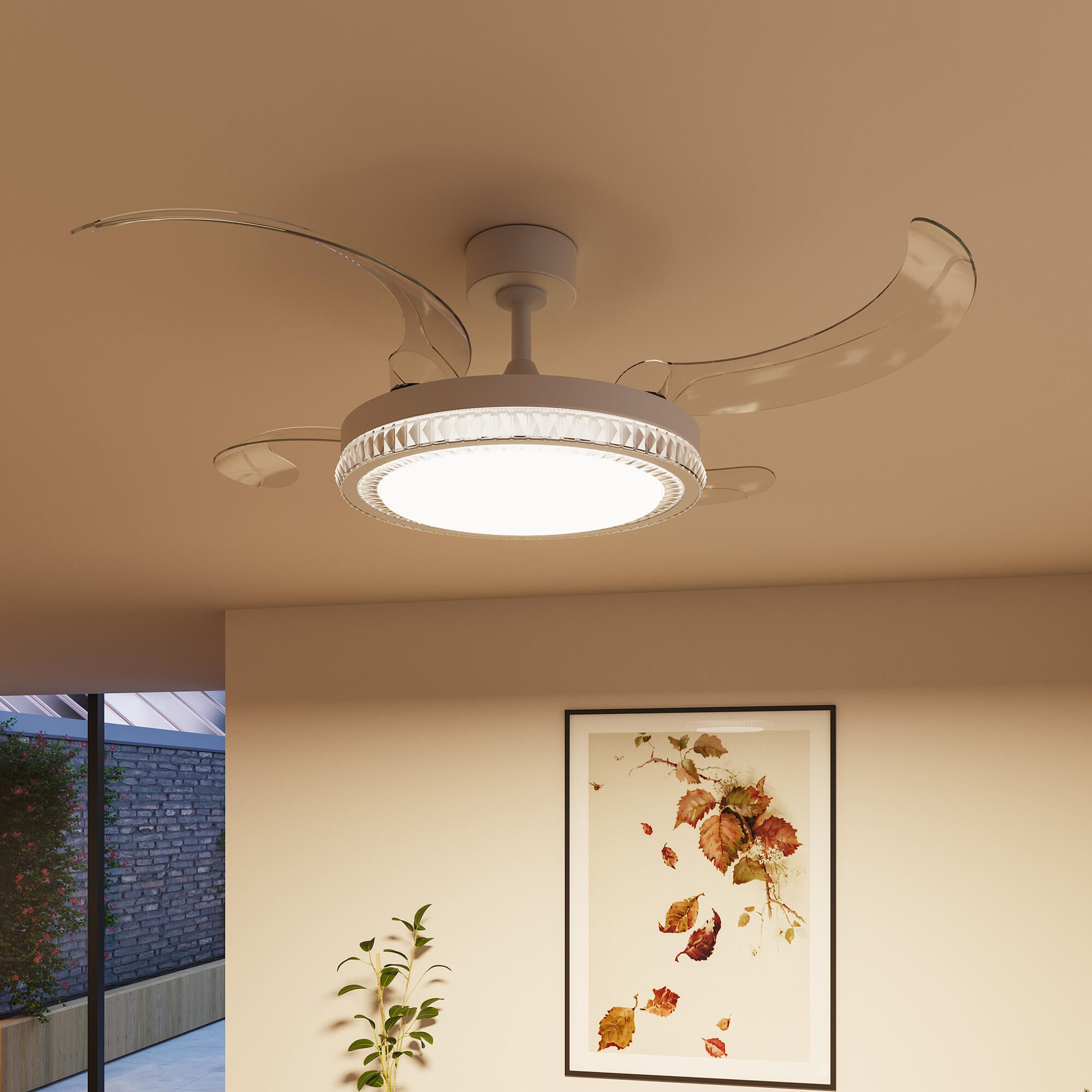 Ventilador de techo con luz silencioso DC Arte Confort Euria L blanco 122 cm - 4