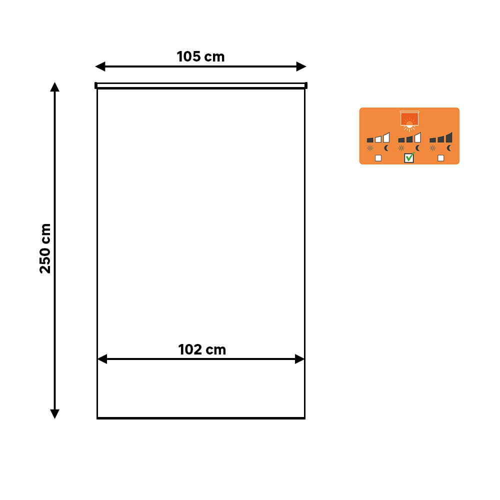Estor enrollable screen 10% térmico Puebla de 105x250 poliéster liso crema INSPIRE con cadena - 2