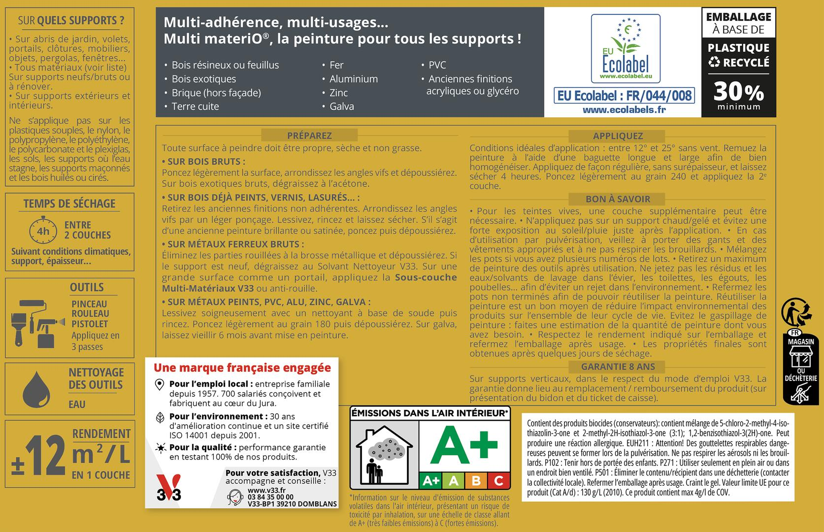 Peinture extérieure bois, fer, plastique V33 noir mat 125ml - 6