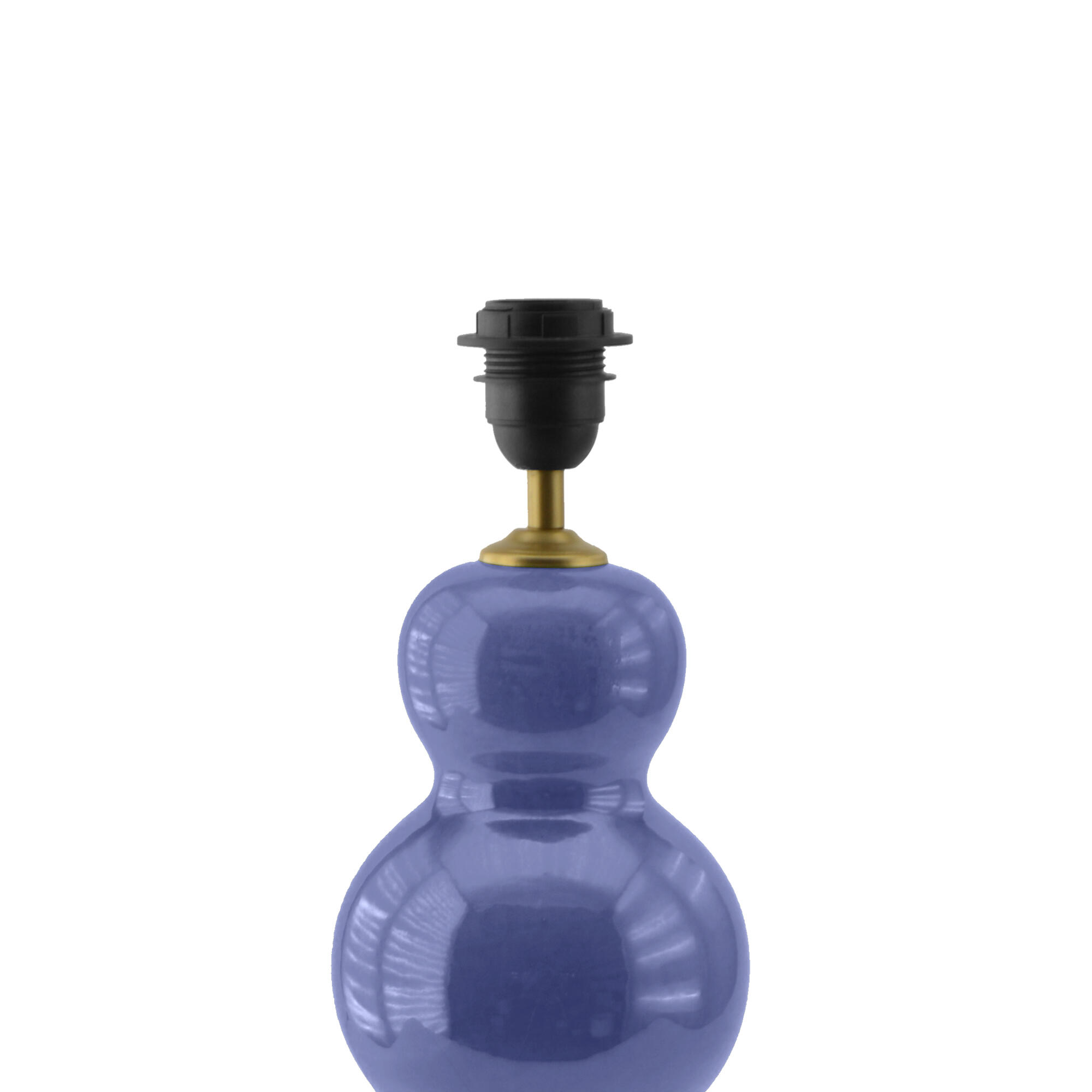 Lámpara de mesa compatible con casquillo E27 Isabella XTRELAMP con estructura cerámica azul pantalla blanca de lino alimentación a red - 6